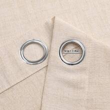 1 件/2 件套仿亚麻纹理窗帘，适用于客厅卧室、私密空间、农舍，半透明编织亚麻窗帘，顶部带索环 - 淺米色 - 查看 6