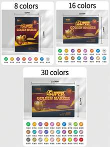 1pc Metallic Acrylic Marker Pen, Super Gold Model Coloring Brush, Watercolor Graffiti Pen, Fine Tip Paint Marker, DIY Touch Up Paint Pen, Waterproof & Smudge-Proof, Highlighter Signature Pen