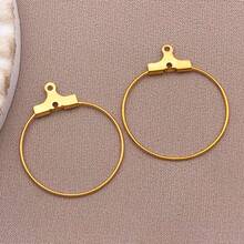 10 件不锈钢防过敏 20/25/30/35/40 毫米圆形串珠耳环配件适用于耳环工艺珠宝制作 - 彩色 - 查看 10