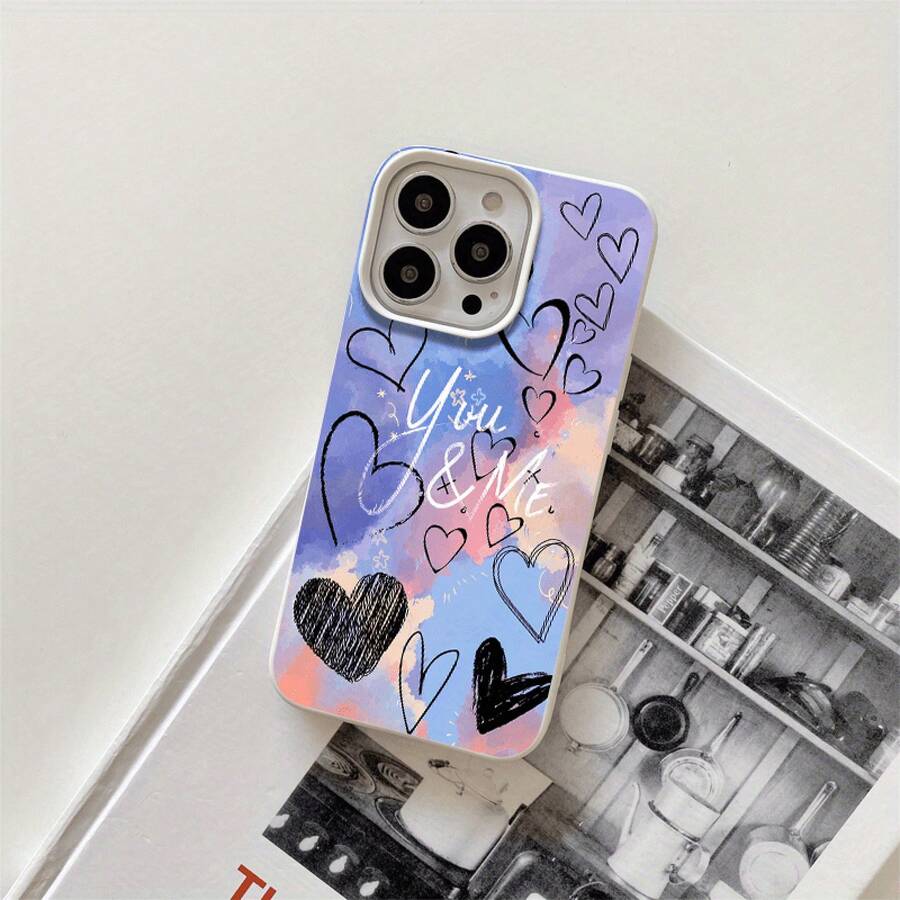 Fundas y carcasas protectoras con diseño de corazón y orificios grandes, compatibles con phone 16 Pro Max, 16, 15 Pro, 14, 14 Plus/14 Pro Max, 13, 13 Pro, 12 Pro, 11/11 Pro. Regalos para cumpleaños y festivales - Blanco - Ver 1