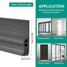 1pc Sliding Window Sealing Strip TPE Self-Adhesive Window Windproof Door Weatherstrip For Sound-Insulating Weatherstrip, Waterproof & Insect-Proo - Easy To Install