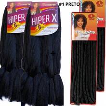 Kit 2 Jumbo Hyper X Hair + Nina Softex And Needle Braids Box Braids Curls Crochet Braids - Kim đen #1B+ - Xem 1