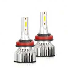 2 件 45000LM H1 H4 H7 H11 H13 超亮 LED 灯泡 9005 HB3 9006 HB4 进口 DOB 芯片汽车 LED 远近光雾灯车头灯汽车大灯，不含电池 - 銀色 - 查看 14