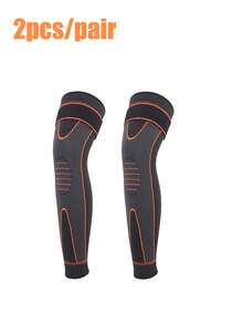 2片装加厚加长双面保暖防滑护膝弹力长腿绷带加压加热护膝跑步运动保暖腿部保护配件