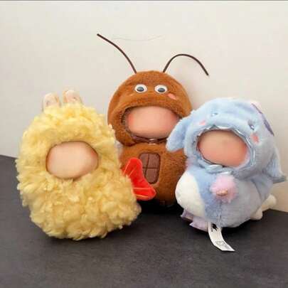 17 厘米娃娃衣服，兼容拉布布、动物形状娃娃衣服、鲨鱼、炸虾、恐龙、蟑螂和蜜蜂设计服装和衣服配件，适用于 6.7 英寸娃娃衣服、蓬松娃娃装扮衣服（无娃娃）