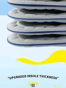 1 Cặp đế lót giày đệm màu đen và xám dành cho cả nam và nữ, giảm xóc và thoải mái khi mang giày cao gót, giày thể thao, giày thường ngày - màu đen - Xem 4
