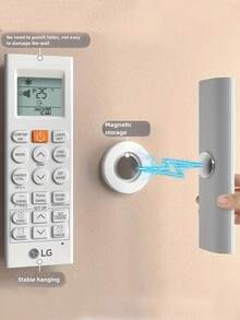 10-1件/組組合式遙控器收納架，磁吸隱形壁掛式，適用多種家用電器遙控器，插槽式收納，標本框設計，免釘無損掛飾，易安裝實用掛鉤 - 彩色 - 查看 2