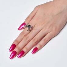 Hot Pink Press On Nails Medium Almond, Handmade Pearl Pink Red Neutral Jelly Sofy Gel Glue On Nail Stiletto, Glossy Fake Nails Short Oval,Reusable Acrylic Stick On False Nail Kits For Women,17114302 - 軍綠色 - 查看 5
