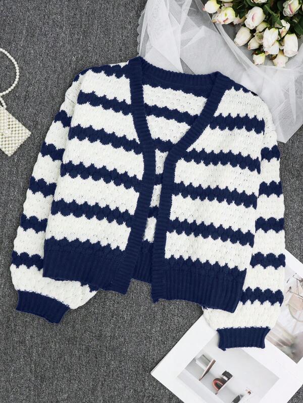 Nuevo suéter de mujer de estilo elegante y casual para otoño e invierno, con diseño de textura y patrón de color contrastante, estilo joven y moderno, de manga larga, ideal para vacaciones y salidas, apto también para maestras y vestidos de graduación.