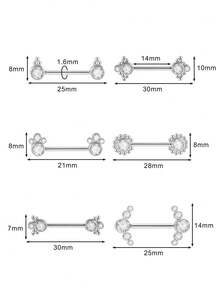 1pc Stainless Steel Sunflower Shaped Barbell Piercing Jewelry, 1.6x14mm