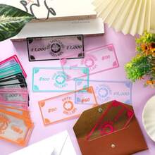 TLL  50 Pcs Pig Cash Play Money Stuffing Placeholder For Envelopes Binder Pocket Cash Stuffing Placeholder Place Holder For 100 Envelopes Money Saving ChallengeTLL2574 - Trong suốt - Xem 6