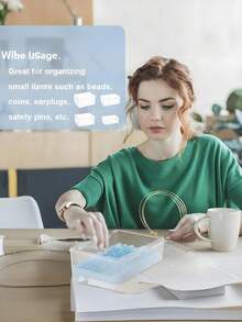 4 Piece Of Transparent Buckle Open-Type Portable Sundry Storage Box In Small, Medium And Large Sizes, Suitable For Storing Hair Accessories, Small Items On The Desktop, Dustproof And Anti-Fouling. - Clear - View 6