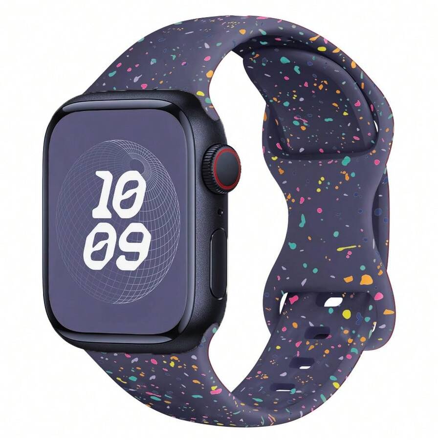 38mm, 40mm, 41mm, 42mm, 44mm, 45mm, 46mm, 49mm Uhrenarmband, Unisex, weiches Silikonmaterial, kompatibel mit Ultra, Serie 10, 9, 8, 7, 6, 5, 4, 3, 2, 1, SE - Mitternachtsblau - Übersicht 1