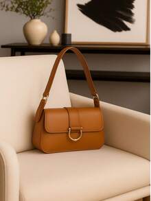 Women's Shoulder Bag Buckle Design Fashion Stylish Elegant - 駝色 - 查看 1