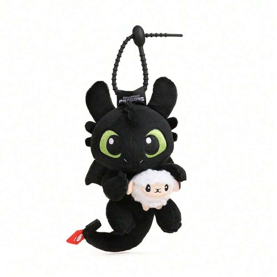 Universal Pictures Official Licensed Series - Cute Toothless 13cm Plush Hanging Ornament/Keychain/Backpack Hook, Sitting Soft Toy, Birthday Gift - Toothless Series Sheep Style - View 1
