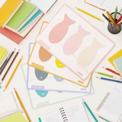 Przezroczysty notes, mini karteczki samoprzylepne w kształcie rybek, przezroczyste, wodoodporne naklejki wielokrotnego użytku, świetny prezent na powrót do szkoły