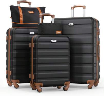 YSTYLE Luggage Sets 5 Piece,Expandable Hardshell Suitcase Set, Travel Suitcases With Durable Spinner Wheels And TSA Lock