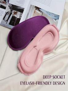 1 件 3D 丝绸眼罩，适合睡觉、夜间旅行、午睡，具有遮光功能，柔软舒适，适用于卧室、旅行、办公室、学校、返校用品 - 彩色 - 查看 18