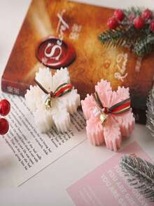 1pc Christmas Gradient Snowflakes Scented Candles Winter Creative Scent Soft Hands-Festive Gifts Home Ornaments Home Decor Christmas Decorations Room Decor, Christmas Gifts