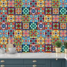 10pcs Self-Adhesive PVC Decorative Stickers, 2D Colorful Mandala Floral Pattern Wall Stickers/Wallpaper/Tile Stickers, Wall Decor Stickers, Tile Decor Stickers, Suitable For Home, Kitchen, Living Room, Bathroom, Bedroom Decoration