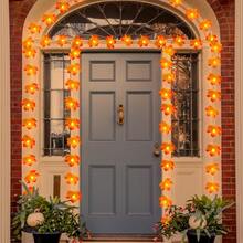 1pc 10/20/30 Lights 2/3/4.5m Maple Leaf String Lights, Suitable For Room Decor, Living Room, Wall Decoration, Autumn Atmosphere, Girly, Holiday, Halloween Lighting - Yellow - View 4