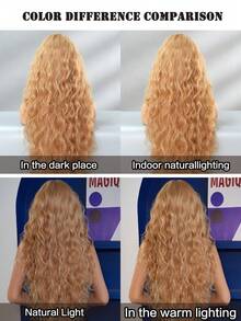 7JHH WIGS Dark Blonde Wig Loose Extra Long Wavy Wigs For Women, Bronze Golden Synthetic Wave Curly Wig With Bangs, Silky Soft Heat Resistant Fiber Hair For Daily Wear, Music Festivals Celebrations Party Use 30 Inch - 黃色 - 查看 7