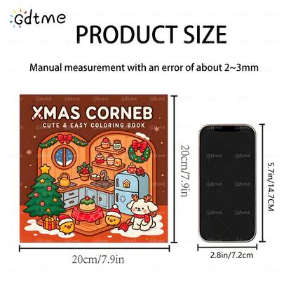 GDTME Navidad simple: Libro para colorear para adultos y adolescentes, con escenas navideñas y espacios para mascotas, diseño minimalista y lindo para relajación y alivio del estrés, portada perlada y páginas interiores gruesas, regalo de Navidad, regalo de Halloween, regalo de cumpleaños, favor de fiesta, 7.9*7.9in
