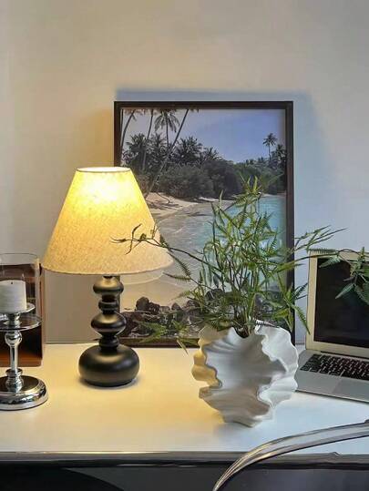 1pc Moderne Art Ceramic Coral Flower Vase Home Office ation Sculpture Work Bohemian Coffee Tafel Bookshelf Living Room (Black) Glass view 4