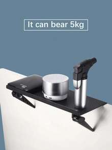 1PC Foldable Computer Monitor Storage Rack Adjustable Tv Top Storage Rack, Monitor Storage Shelf, Desktop Display Stand, Router Storage Rack, Home Organizer - Black - View 2