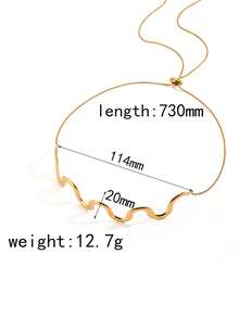 1 Piece Personalized High End Stainless Steel Jewelry 18K Gold Plated Adjustable Wave Collar Necklaces Women - Gold - View 3