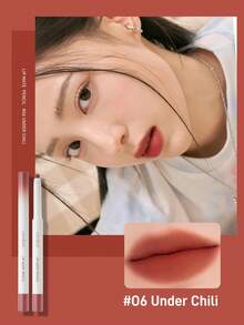 Rom&Nd Lip Liner Pencil For Shaping And Defining Lips, Creates 3D Lip Contour, Smudge-Resistant, Korean Makeup Style For Women - 06 UNDER CHILI - View 2