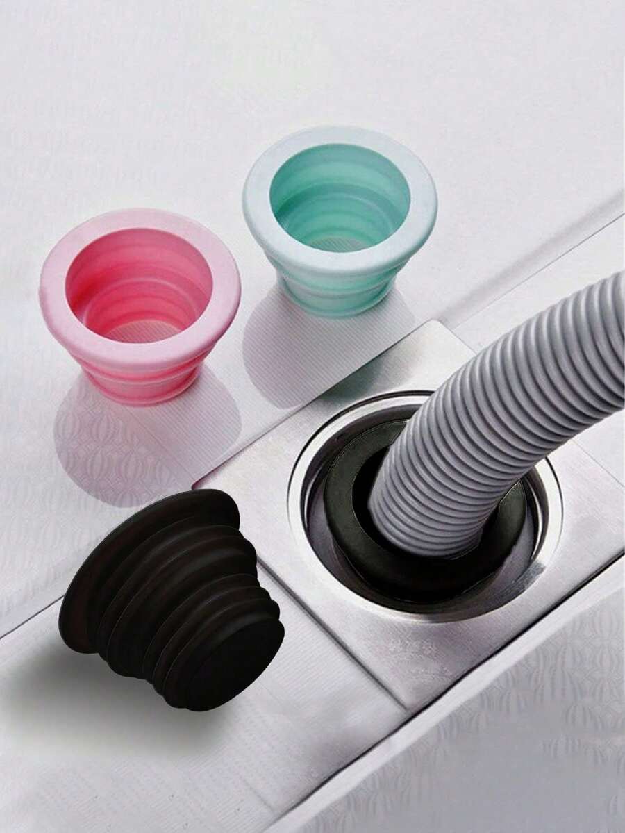 1 pieza Anillo de sellado para tubería de desagüe anti-olor, color aleatorio, decoración para el hogar y baño, decoración de otoño, vuelta a la escuela - Multicolor - Ver 1