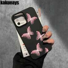 Fundas protectoras rosas transparentes con diseño y orificios grandes. Compatibles con phone 16 Pro Max, 16, 15 Pro, 14, 14 Plus/14 Pro Max, 13, 13 Pro, 12 Pro, 11/11 Pro. Serie. Regalos para cumpleaños y festividades - Blanco - Ver 4
