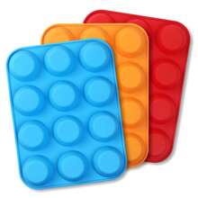 1pc 12-Cup Silicone Mold, Non-Stick Coating, Suitable For Baking Muffins, Cupcakes, Dishwasher & Microwave - Multicolor - View 11