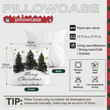 1 Stück/4 Stücke Schwarz & Weiß Weihnachtsbaum & Schneeflocken Muster Kissenbezug, einseitig bedruckter Kissenbezug, geeignet für Wohnzimmer, Schlafzimmer, Heimdekoration, ganzjährig