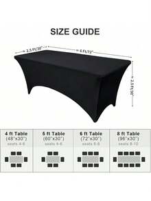 BRISCOES HOMEWARE 1 Pc Stretch Spandex Table Cover For Standard Folding Tables - Universal Rectangular Fitted Tablecloth Protector For Wedding, Banquet And Party - Multicolor - View 3