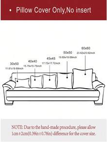 1pc Embroidered Pillow Cover, 100% Polyester, Zipper Closure, No Filling, Suitable For Living Room, Bedroom And Dining Room Decor - Multicolor - View 4