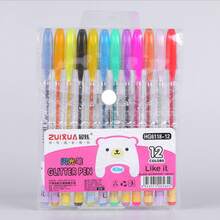 1pc 48/24/18/12 Colors Fluorescent Highlighter Pen, Glitter Gel Pen, Glow Pen, Shiny Jelly Pen For Journaling, Note Taking, Outlining, Watercolor Painting