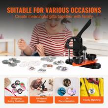 Button Maker Machine, 2.28 Inch/58mm Pin Maker, Installation-Free Badge Punch Press Kit, Children DIY Gifts Button Making Supplies With 500pcs Button Parts, Circle Cutter, Magic Book - Multicolor - View 4