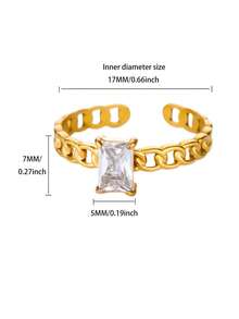 1 Nhẫn nữ hình trái tim xinh xắn bằng thép không gỉ, nhẫn nhỏ có thể điều chỉnh, mặt đá Zirconia giả, trang sức thời trang cho nữ, quà tặng sinh nhật, quà tặng ngày lễ tình nhân - vàng vàng 2 - Xem 22
