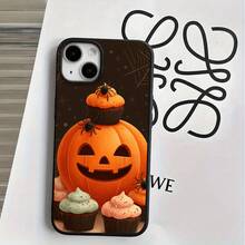 Fundas protectoras y fundas protectoras de imitación para teléfono con orificios grandes y diseño de calabaza de Halloween, compatibles con las series 16 Pro, 16, 15 Pro, 14, 14 Plus, 14 Pro, 13, 13 Pro, 12 Pro y 11/11 Pro. Presenta Cumpleaños Y Celebraciones. - Negro - Ver 8