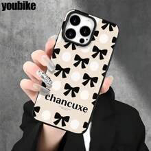 Fundas y carcasas protectoras de imitación con estampado de lunares y orificios grandes para phone 16 Pro Max, 16, 15 Pro, 14, 14 Plus/14 Pro Max, 13, 13 Pro, 12 Pro, 11/11 Pro. Regalos para cumpleaños y fiestas - Negro - Ver 5