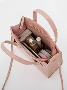 鳄鱼印花斜挎包，星期五 - 粉色 - 查看 4