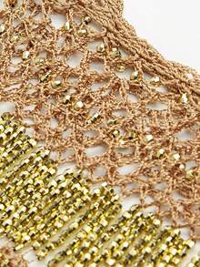 BABEYOND 1920s Shawl Wraps Gatsby Beaded Evening Cape Bridal Shawl Bolero Flapper Cover Up - Vàng - Xem 5