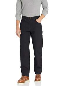 Mens Relaxed-Fit Carpenter Utility Pant With Pockets, Fashionable Workwear - Black - View 1