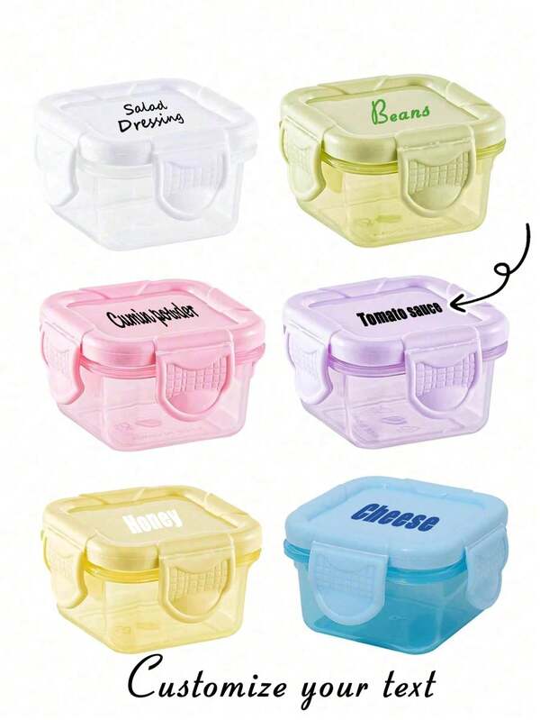 Customized Mini Food Storage Containers,Personalized Kitchen Lunch Box Fridge Sealed Portioning Boxes, Rectangular Plastic Sealed Storage Box,Small Food Container Plastic Sealed Box, Multifunctional Condiment Box, 2 Oz Plastic, Sealable Lids, Stackable, Multipurpose, Portable For Snacks, Fruits, Oats, Travel & Home Organization, Baskets, Bins & Containers For Home Organization, Kitchen Supplies School Supplies,Back To School