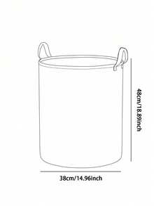 1 pieza Cesta de almacenamiento redonda plegable de gran capacidad con asa, estampado de poni de dibujos animados, cesta de almacenamiento multiusos para guardería, pañales de bebé, ropa, juguetes y accesorios