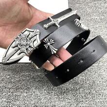 2025 Medieval Sword And Shield Belt For Men, PU Leather Vintage Punk Waistband With Cross Motifs, Western Cowboy Gothic Style - [8十字]劍盾經典腰帶 - 查看 2
