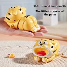 Carino giocattolo a carica di tigre cartoni animati, carica a molla e movimento ondeggiante adorabile, regalo mensile rilassante per neonati, giocattolo divertente per bambini, stile INS