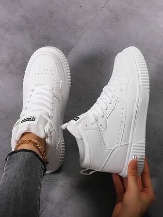 青少年和成人高帮保暖男女鞋，拼色图案，学生休闲运动鞋，防滑耐用，上学、户外活动、度假穿着舒适